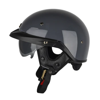 Винтажный мотоциклетный шлем Для мужчин, женщин, взрослых, мотоциклетный шлем с открытым лицом, ретро-полушлем, модный бейсбольный J60F