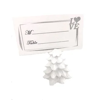 1 шт. X Держатели для визитных карточек из белой сосны Зимние Свадебные Сувениры Рождественские Елки Зажим для визитных карточек для гостей