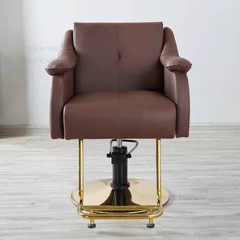 Легкие Роскошные парикмахерские кресла, профессиональное вращающееся кресло с подъемником, Европейская Простая мебель для парикмахерского салона, Домашний Ретро-табурет для макияжа