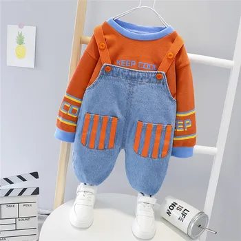 2020 Детская Одежда В корейском стиле Осенний Комплект Для Младенцев В корейском стиле Английский Комплект Ремней Для Подтяжек Производители Оптом