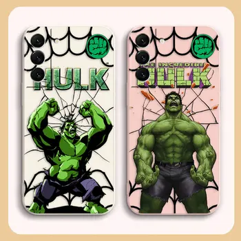 Чехол Для Samsung Galaxy S23 S21 S20 FE S11 S11E S10 S9 Ultra Plus 4G 5G Жидкий силиконовый Чехол Marvel Hulk Comics