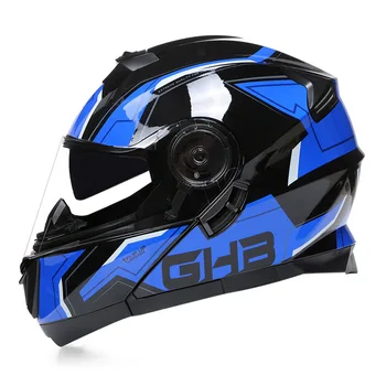 Точечный Откидной Мотоциклетный шлем Модульный с двумя линзами для мотокросса Casco Защитный шлем для верховой езды с открытым лицом Para Moto De Capacete