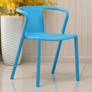 Подлокотник Скандинавского кресла для отдыха Пластиковый стул для кафе-столовой зона отдыха гостиная кресло для балкона