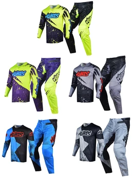 Летние дышащие костюмы для мотокросса, джерси и брюки, комбинированный костюм MTB BMX DH Enduro Dirt Bike, комплект снаряжения для взрослых, гоночная одежда для бездорожья