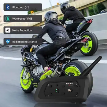 XINOWY V6 PRO Мотоциклетный Bluetooth шлем Гарнитура Домофон для мотоцикла 6 MP3 райдеров 1200 М BT Беспроводной водонепроницаемый переговорное устройство