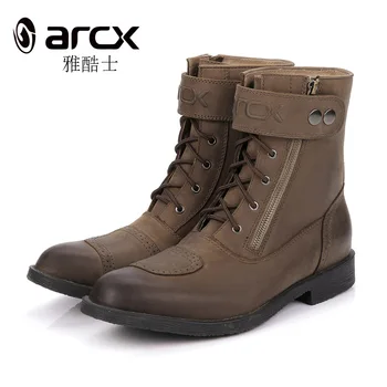 ARCX новая обувь для автогонок в стиле ретро, внедорожные мотоциклетные ботинки, профессиональный кожаный мотоспорт, мотокросс
