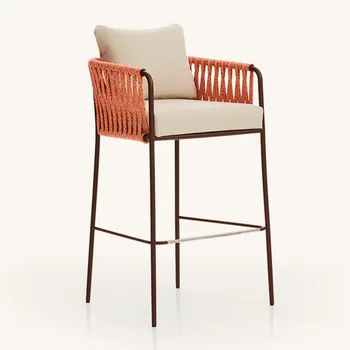 Барные стулья для гостиной в скандинавском стиле, стульчик для кормления в ресторане, простая современная мебель для проживания в семье, Балкон во внутреннем дворе, Барный стул в саду на открытом воздухе