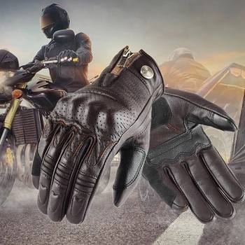 Кожаные мотоциклетные перчатки, мужские перчатки для мотокросса, мужские зимние водонепроницаемые байкерские перчатки, аксессуары для мотоциклов, мотоциклист Bmx Гот
