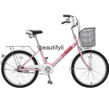 Велосипед Легкий пригородный женский ретро-велосипед Молодежный цветочный язык