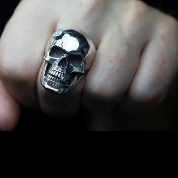 Креативное модное винтажное кольцо с черепом в готическом стиле, мотоциклетная группа, мужские кольца в стиле темный панк-рок, крутые кольца на палец для мужчин, ювелирные изделия в подарок